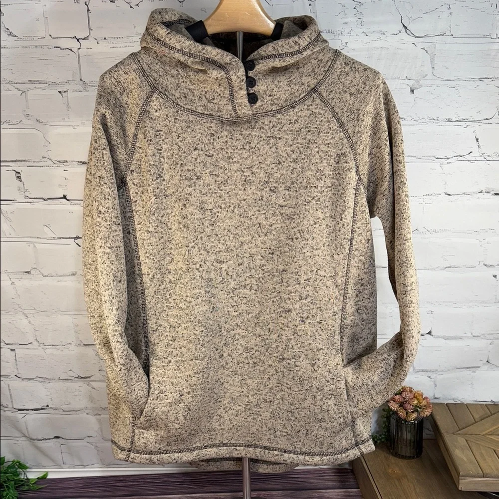 Victory Outfitters Heathered‎ Beige Tan Button-Up Hoodie Pullover